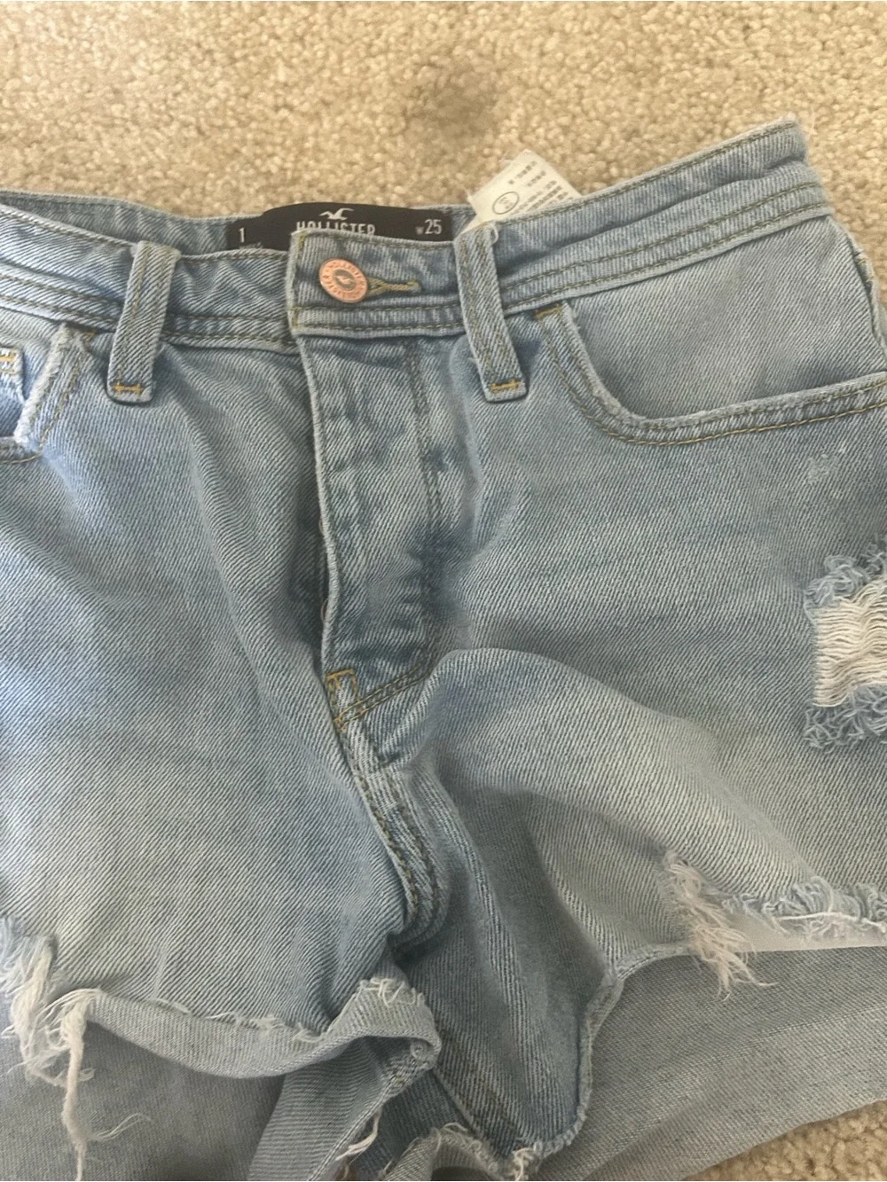 Light Blue Distressed Denim Women's Shorts